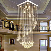 Загрузить изображение в средство просмотра галереи, Round shape Ceiling Lamp living room crystal Chandelier ball restaurant crystal lamp K9 hanging wire light
