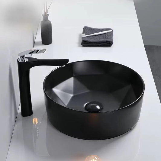 Black Matte Art Sink Countertop Porcelain Hand Wash Basin