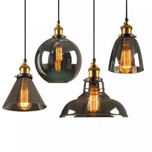 Lade das Bild in den Galerie-Viewer, 3 SET OF LIGHTS Vintage Farmhouse Decor Pendant Light Retro Amber Glass Industrial Chandelier Lights Fixture For Restaurant Home Bar
