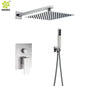 12-inch Wall Shower Silver Stainless Steel with Faucet Ready for Hot and Cold