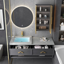 Lade das Bild in den Galerie-Viewer, Rock plate bathroom cabinet modern simple light luxury solid wood
