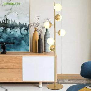 postmodern style decoration living room hotel cafe metal glass ball led table