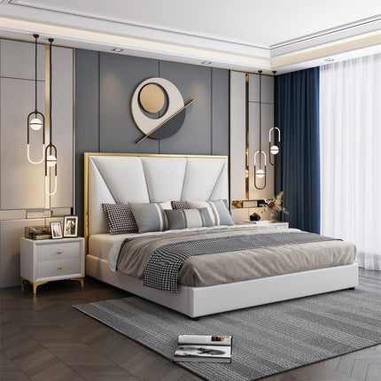 Latest Luxury Modern Simple Bed Room Furniture Bedroom Set Bed Frame Solid Wooden  King Size Fabric Bed