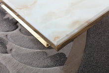 Cargar imagen en el visor de la galería, Living Room Contemporary Luxury Marble Top Gold Stainless Steel Center Glass Coffee Table
