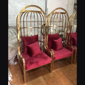 Luxury Bird Cage Chair Stainless Steel Royal Wedding Chairs