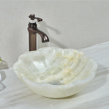 Load image into Gallery viewer, Luxury white onyx lotus shape wash hand sink basin
