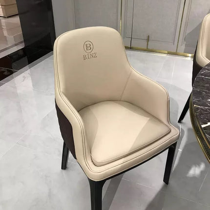 High grade unique design luxury modern wooden 6 chairs marble top round dining table set