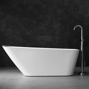 Simple White Center Drain Acrylic Freestanding Bathtub