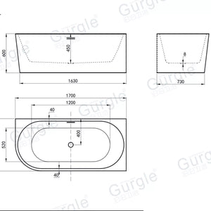 White Corner Luxury Freestanding Indoor Simple Deep Acrylic Bathtubs