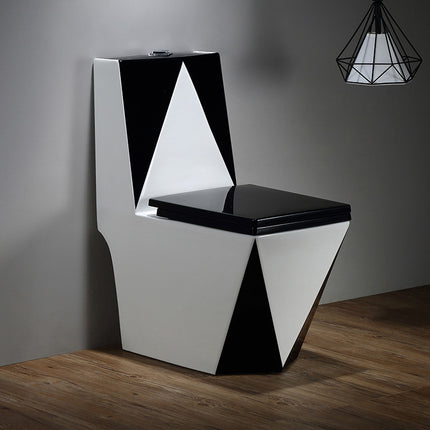 Keramik-WC-Schüssel, quadratisch, mit Spülkasten, einteilig, mit Siphon