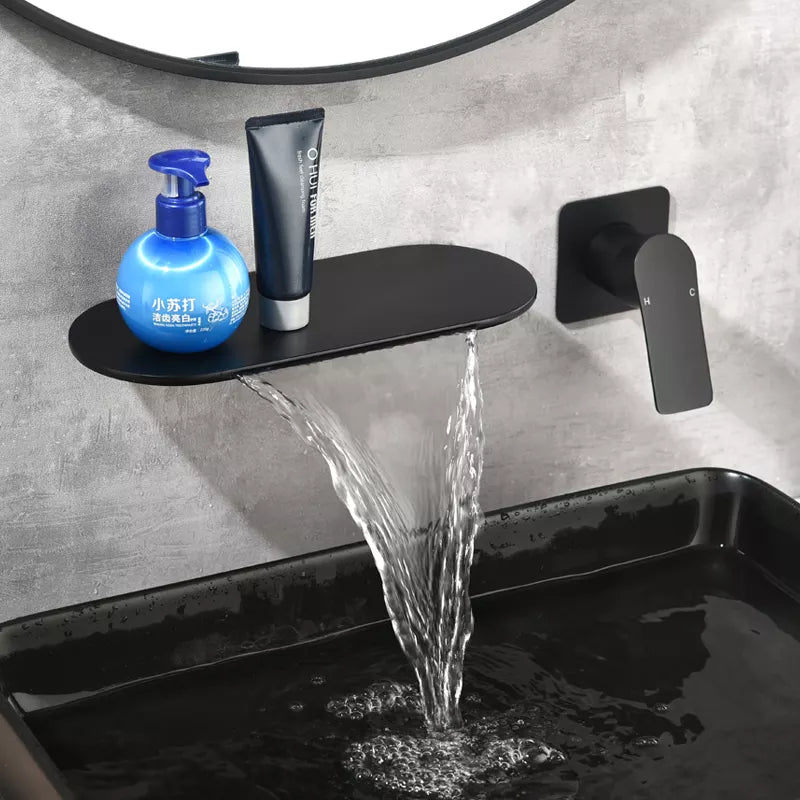 Waterfall Brass Basin Faucet For Bathroom Wide Faucet Cold And Hot Mixer Taps