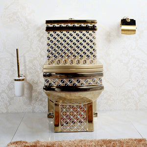 Luxury Golden Toilet Electroplating in Gold Dubai Designed