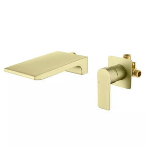 Wall mount in wall hot and cold waterfall bathroom vanity basin sink faucet from wall