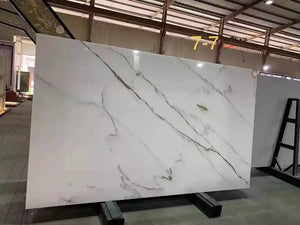 New White Marble Calacatta White Marble Shower Flooring Tiles