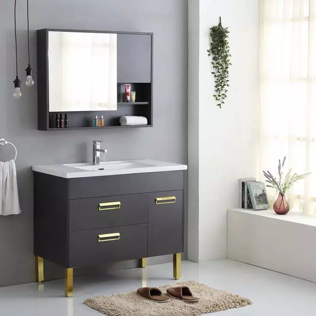 Customized Standing Bathroom Vanity Cabinet Single Sink Recessed Mount Bathroom Medicine Cabinet Vanity