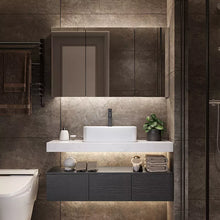 Lade das Bild in den Galerie-Viewer, Nordic Marble Top bathroom cabinets with ceramic basin and Smart LED Mirror Cabinet
