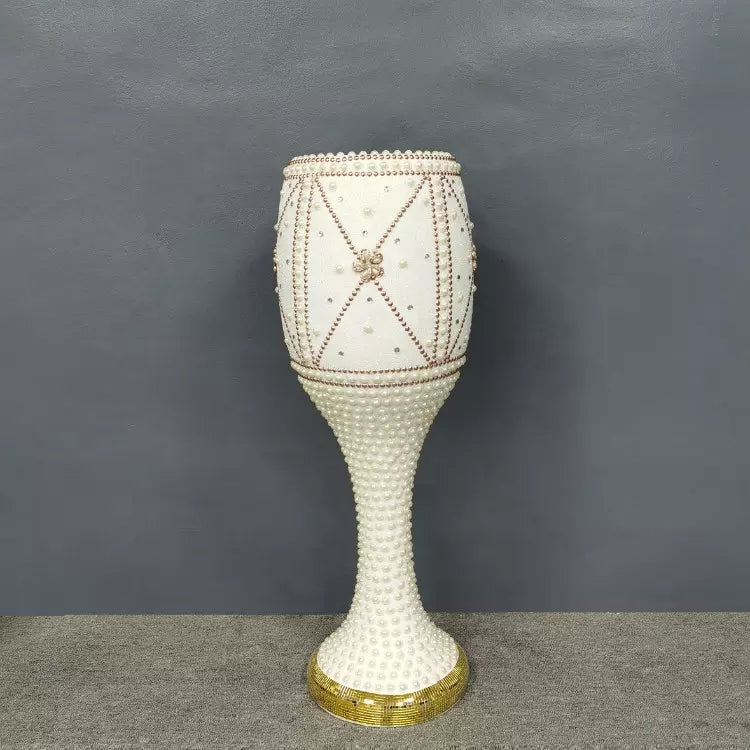 High quality vases white fiber glass vase floor flower luxury vases crystal style for home decor