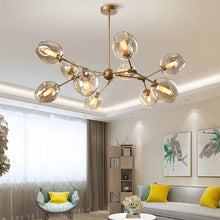 Load image into Gallery viewer, Nordic LED Chandelier Light Edison Glass Ball Chandeliers Light Fixtures B22 E26 E27 Magic Bean Ceiling Pendant Lamp

