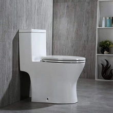 Lade das Bild in den Galerie-Viewer, Dual Flush Elongated One Piece ceramic Toilet with Soft Closing Seat sanitary ware floor mounted White Toilet Bowl
