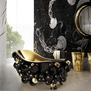 Black stainless steel ball shape newton design contemporary bathtub luxury bathroom furniture