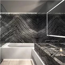 Load image into Gallery viewer, Black Wood veins marble Ancient wood grain marble slab wall flooring tiles
