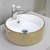high quality Ceramic sanitary wash basin luxury white gold bathroom sink lavabo bowl