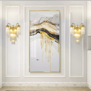 Latest French Style Elegant Design Home Decor Living Room Bedroom Led Glass Brass Wall Light