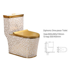 Load image into Gallery viewer, Bathroom Design Ceramic Fixing to Wall with Gold Color Toilet Lavatory Bathroom Sanitary Ware Toilet Bowl
