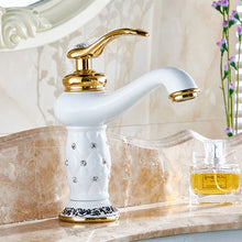 Load image into Gallery viewer, Single handle gold water tap with diamond
