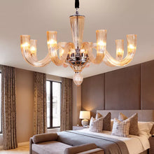 Cargar imagen en el visor de la galería, Modern candle glass Chandelier for luxury villa restaurant hotel project Pendant Light

