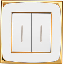 Cargar imagen en el visor de la galería, UK sockets Luxury Fashion Acrylic universal electric socket white color metal steel switch socket

