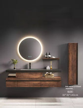 Load image into Gallery viewer, Black Engineered Stone Bathroom Vanity , Reclaimed Solid Wood Furniture Rustic Vanity
