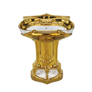 Newest Design Bathroom Gold ColorCeramic Toilet Seat Wash Basin With Pedestal