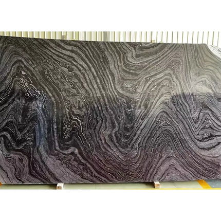 Black Wooden Marble Slab Polished Black Forest Marble For Wall Tile