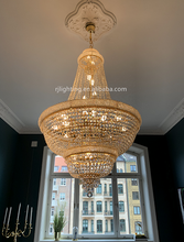 Load image into Gallery viewer, Modern silver golden long stair crystal chandelier spiral shining long light for stair stairwell lighting design lamp
