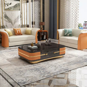 Contemporary Luxury Orange Unique Coffee Table