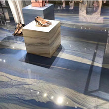 Load image into Gallery viewer, Stone Solution Hotel Project Luxury Home Decor Accessories Natural Stone Slab White Azul Macaubu Blue Quartzite Countertop Slab
