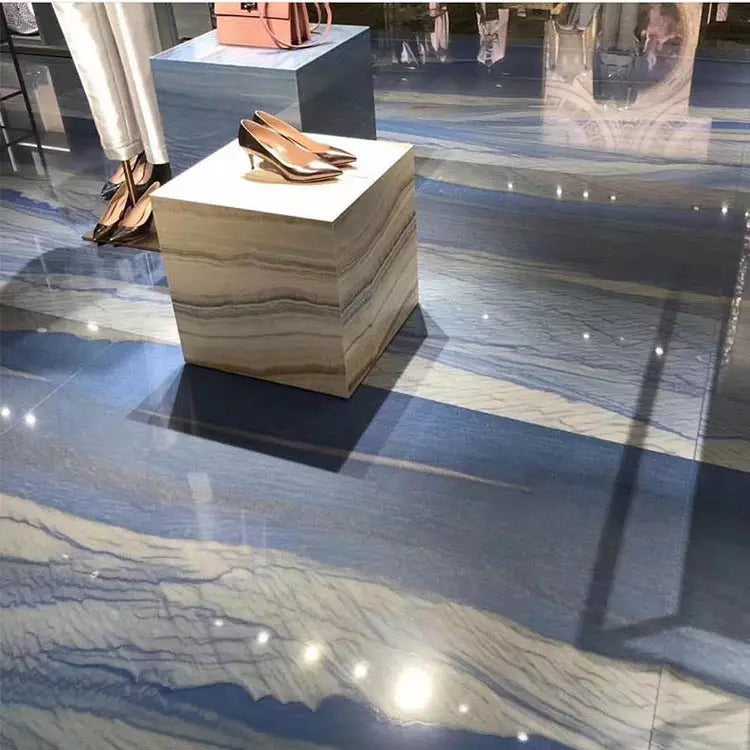 Stone Solution Hotel Project Luxury Home Decor Accessories Natural Stone Slab White Azul Macaubu Blue Quartzite Countertop Slab