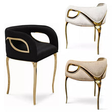 Load image into Gallery viewer, Dining Room Furniture Luxury Velvet Chair Frame Upholstery Chair with Stainless Steel
