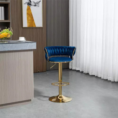 Velvet High Nook Bar Chair upholstered bar stool chair  (Custom Color Accepted)