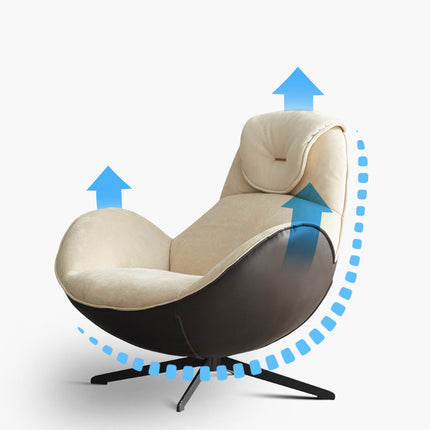 Fauteuil pivotant en cuir véritable, base rotative à 360°, fauteuil de salon en forme de coquille d'œuf 