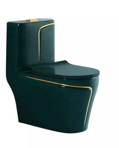 Toilet Bowl Green Edition with Gold Lining