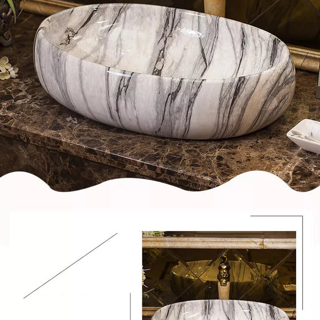 Luxury wash basin ceramics stone basin Bathroom Sink factory supply