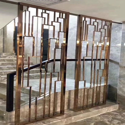 Modern Room Divider Screen Metal Panel – 100x200cm Stainless Steel Design