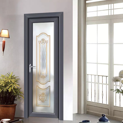 High-strength double swing security door – 12mm double tempered glass and premium aluminum frame, safe and stylish design