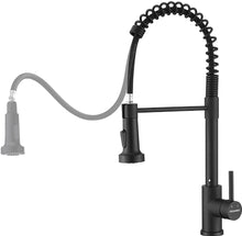 Load image into Gallery viewer, Black Stainless steel + Brass Kitchen Faucet Spring Deck mount Faucet
