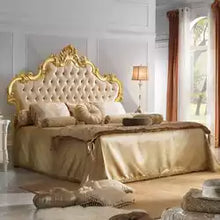 Load image into Gallery viewer, Italian Style Bed Furniture Royal Bedroom Sets Hand Carved Details Gold Set Customized Beds Frame Luxury Bed
