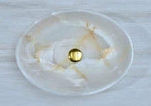 Load image into Gallery viewer, White Onyx Oval bathroom sink table top basin sink
