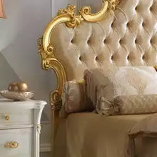 Load image into Gallery viewer, Italian Style Bed Furniture Royal Bedroom Sets Hand Carved Details Gold Set Customized Beds Frame Luxury Bed
