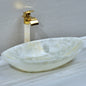 Oval Shape onyx marble white modern luxury marble sink